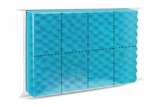 Kitchen sponge 96х64 mm, wavy surface, easy-to-store block
