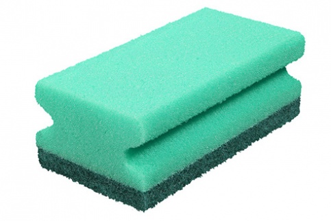 Scouring sponge 130x70 mm TERSO green, nail grip, heavy-duty