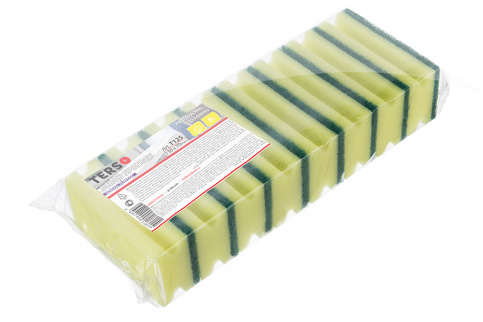 Scouring sponge 130x70 mm TERSO yellow, nail grip, heavy-duty