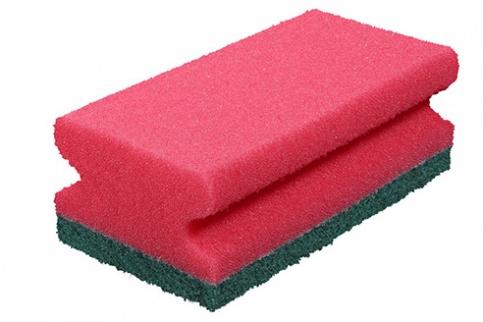 Scouring sponge 130x70 mm TERSO red, nail grip, heavy-duty