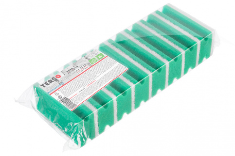 Scouring sponge 130x70 mm TERSO green, nail grip, soft