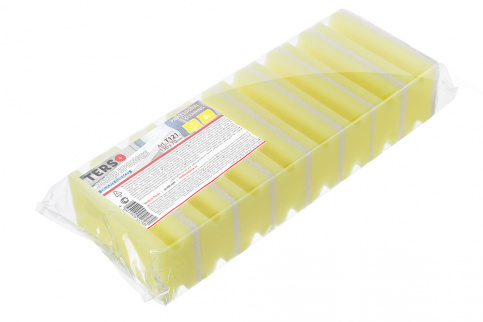 Scouring sponge 130x70 mm TERSO yellow, nail grip, soft