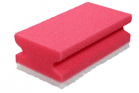 Scouring sponge 130x70 mm TERSO red, nail grip, soft